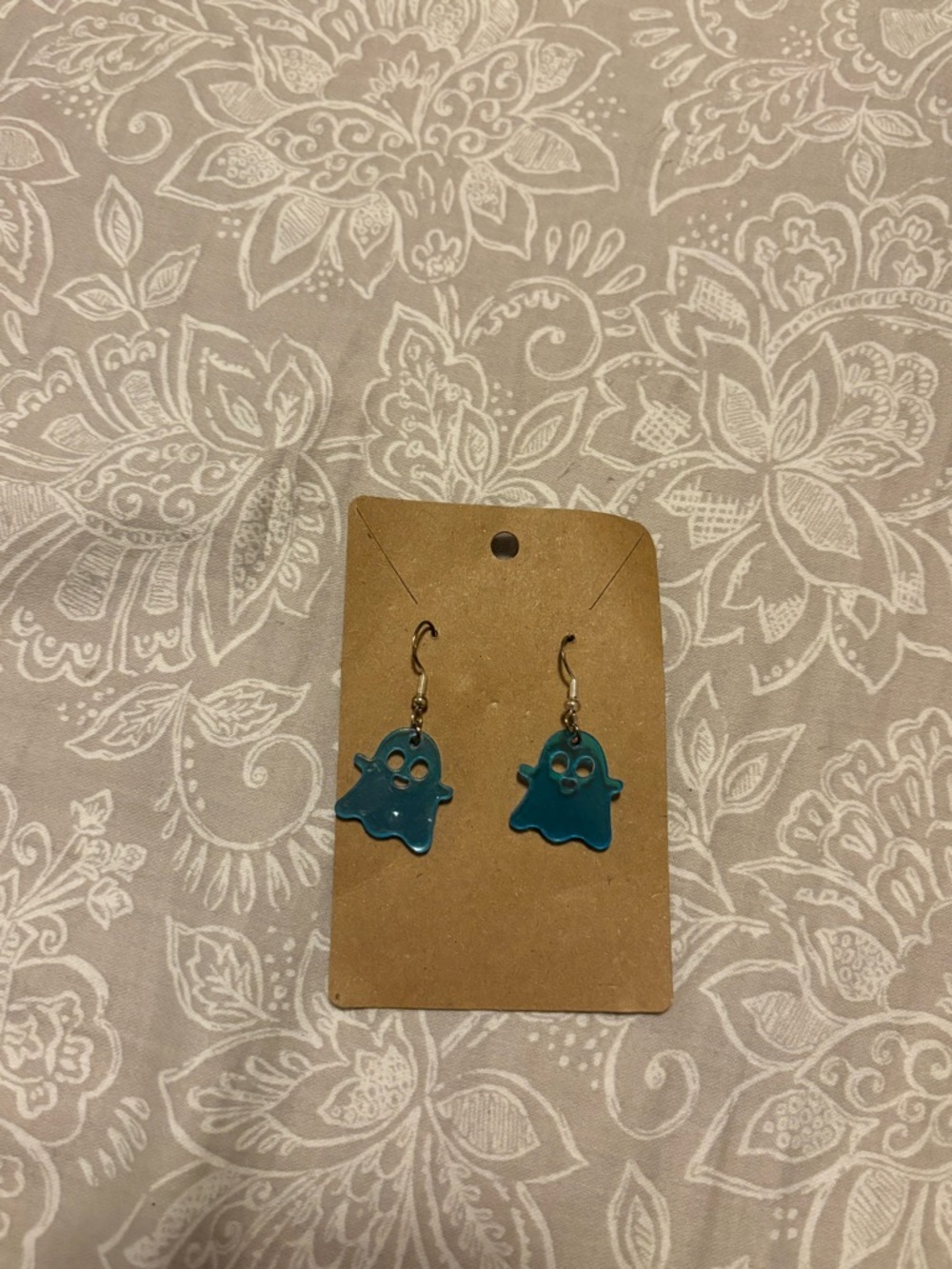Cute Teal Ghost Dangle Earrings